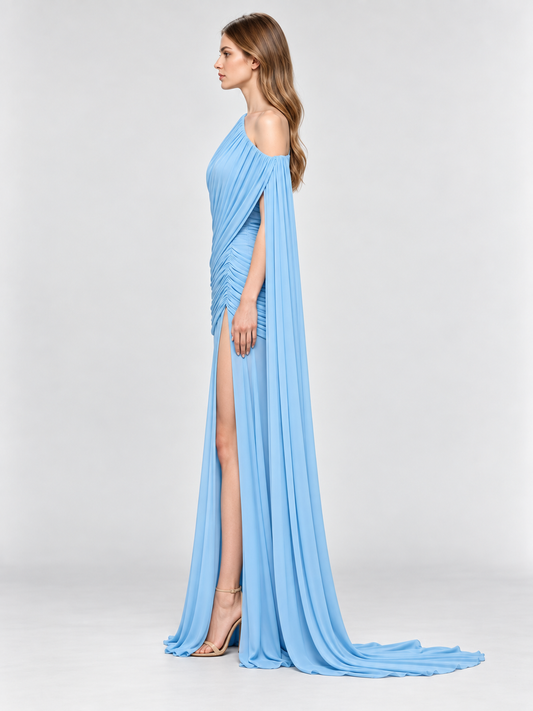 Elara Draped One-Shoulder Gown