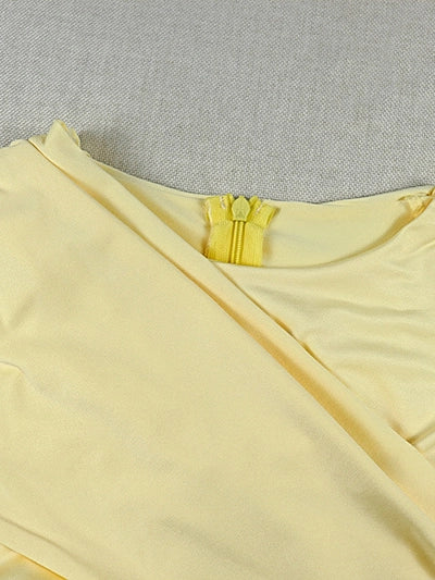 Sabine Round-Neck Pleated Dress