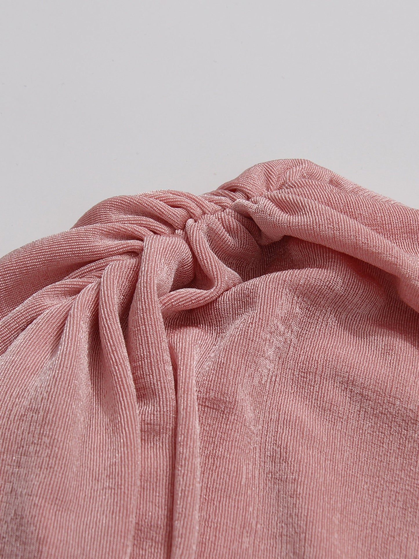 Blush Pink Ruched Long Sleeve Maxi Dress