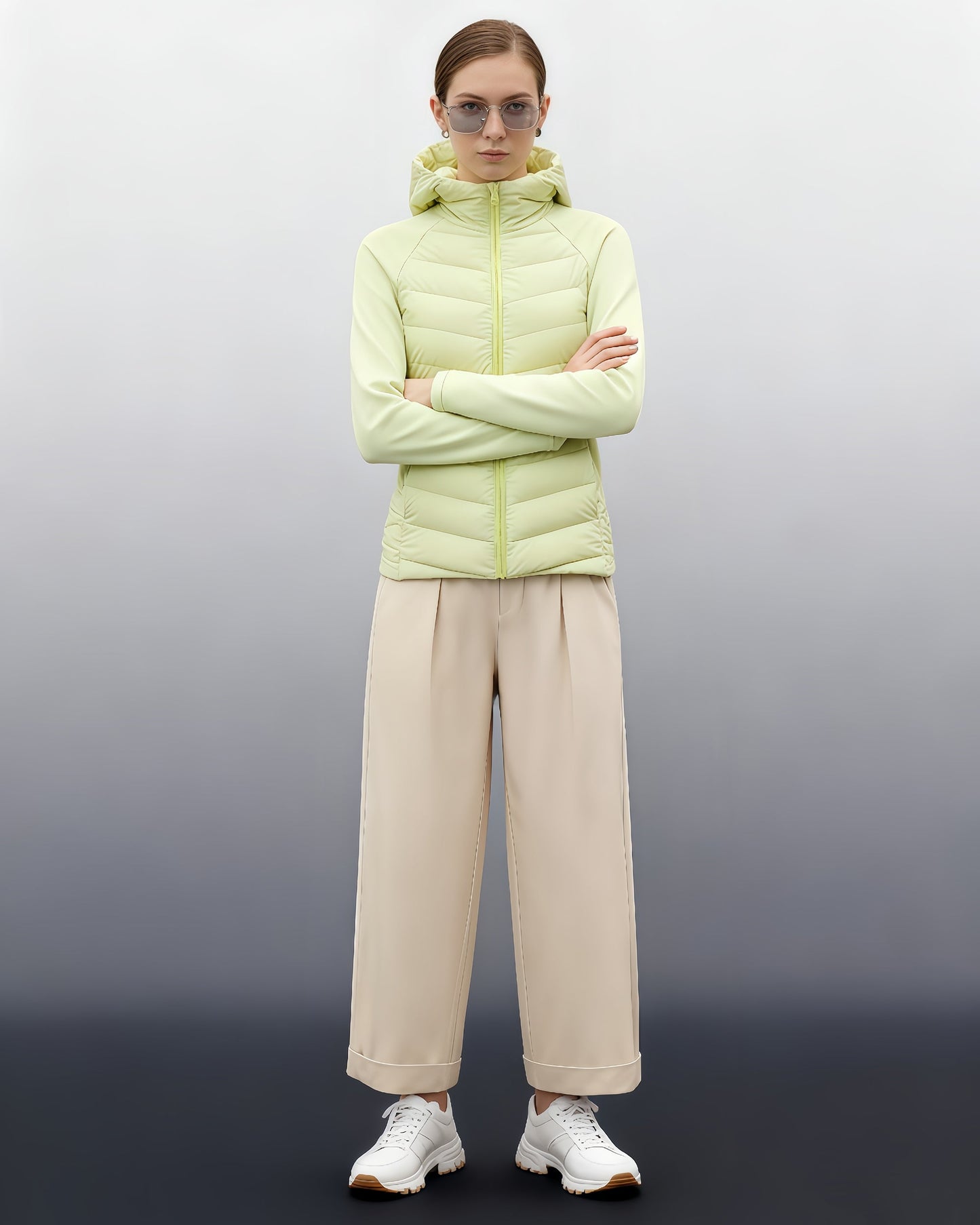 Green Lightweight Down Jacket with Hood