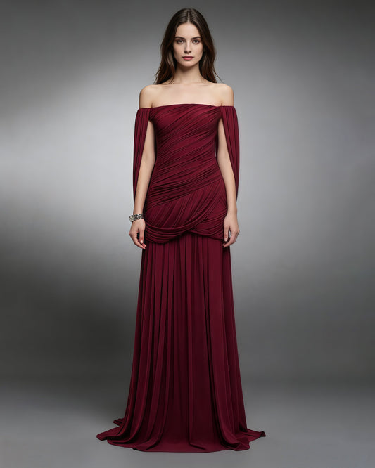Leticia Off-Shoulder Ruched Maxi Dress