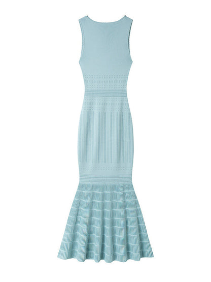 Sleeveless V-neck Patchwork Long Dress