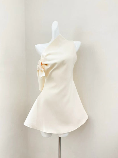 Off Shoulder Solid Short Dress