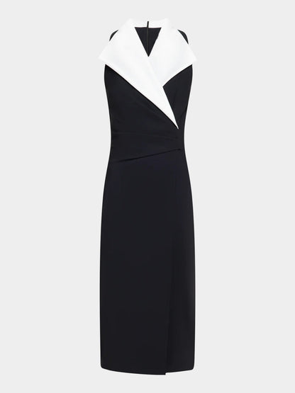 Hit Color Sleeveless Midi Dress