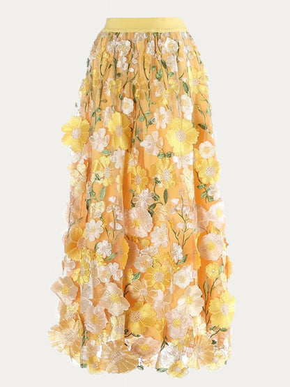 Ilaria Embroidered Lace Skirt