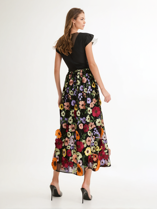 Ilaria Embroidered Lace Skirt