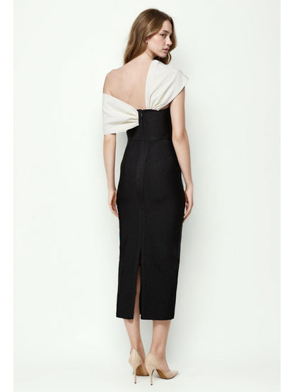 Hit Color Off Shoulder Long Dress