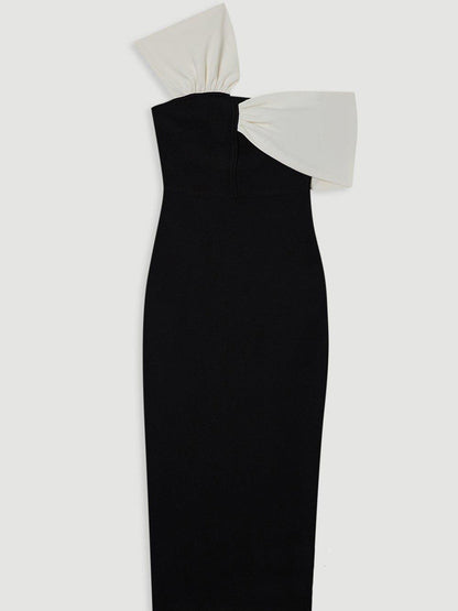 Hit Color Off Shoulder Long Dress