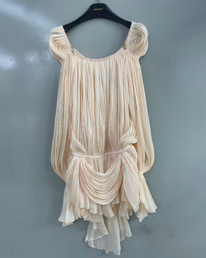 Madeleine Square-Neck Ruched Mini Dress