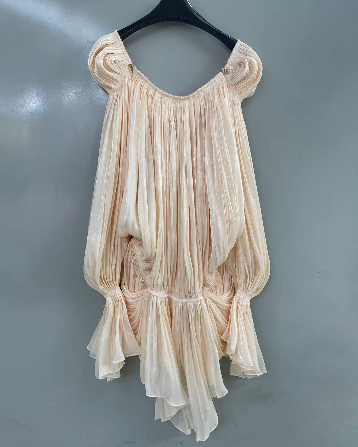 Madeleine Square-Neck Ruched Mini Dress