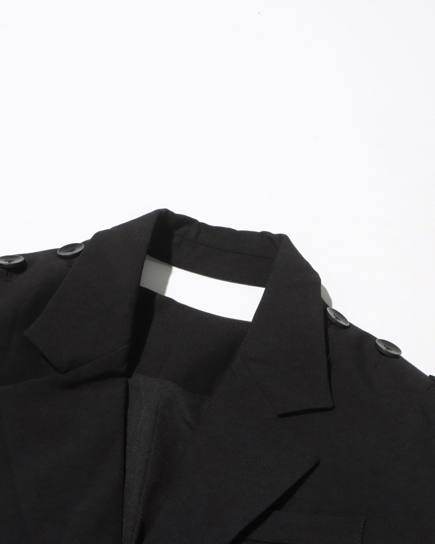 Black Oversized Blazer with Shoulder Buttons