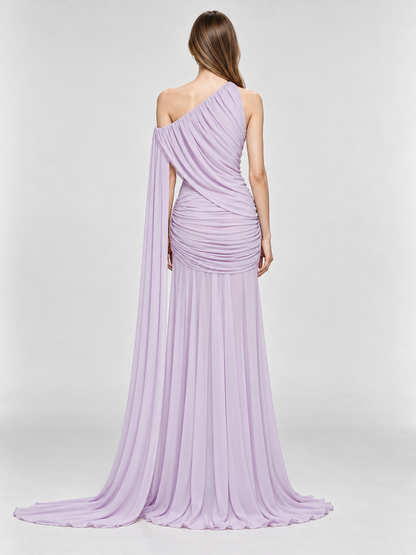 Elara Draped One-Shoulder Gown