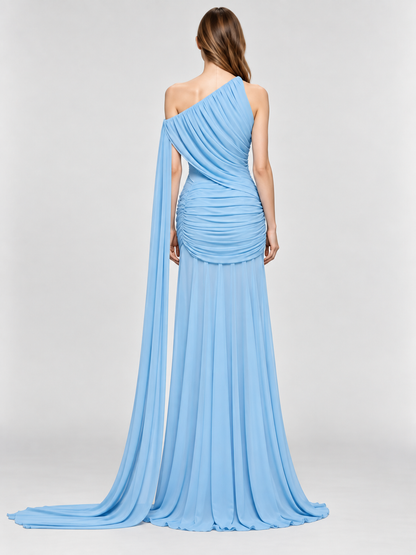 Elara Draped One-Shoulder Gown