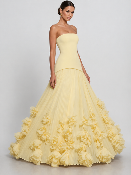 Jade Strapless Floral Dress