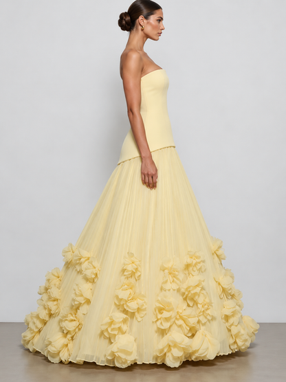 Jade Strapless Floral Dress