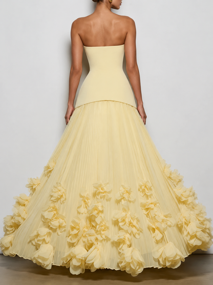 Jade Strapless Floral Dress