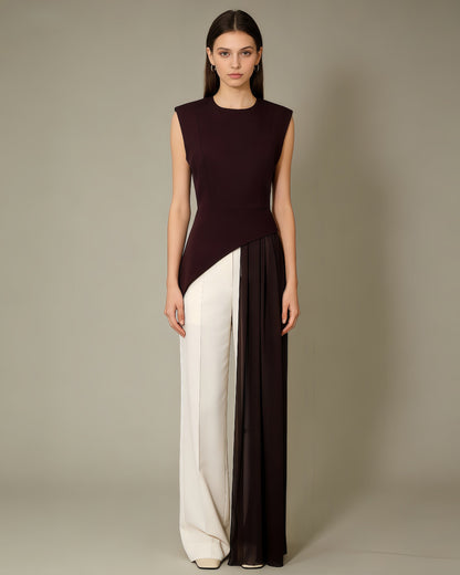 Lavinia Round-Neck Draped Blouse