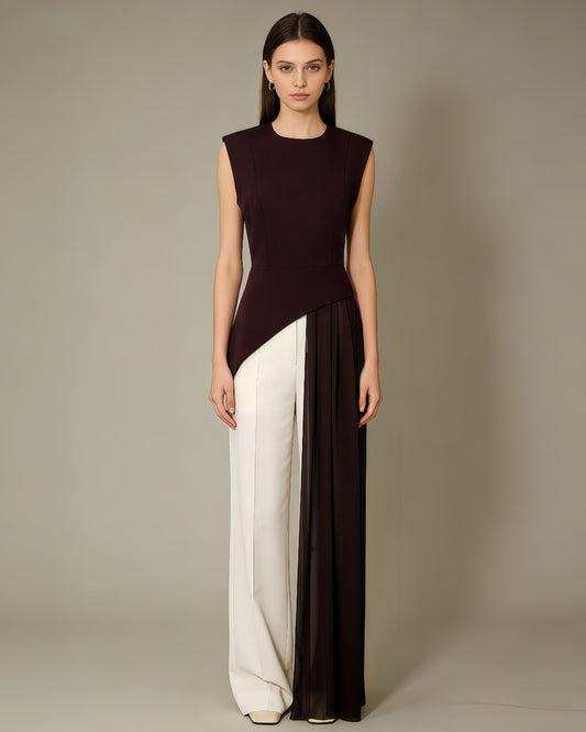 Lavinia Round-Neck Draped Blouse