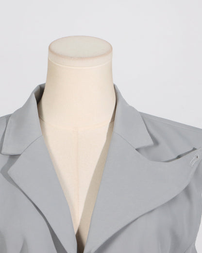 Grey Asymmetrical Cutout Waist Vest Blazer