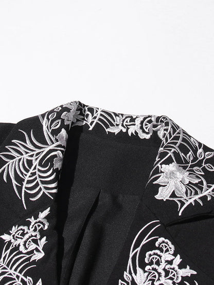 Elegant Solid Patchwork Embroidery Jacket