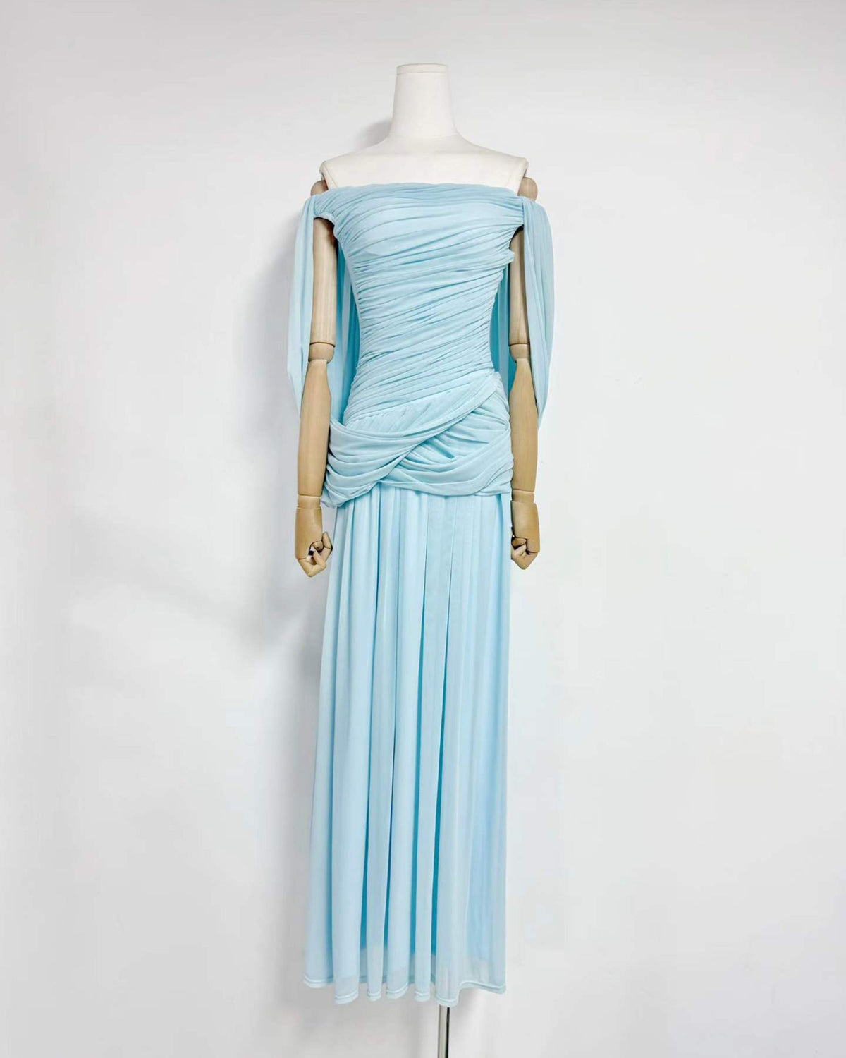Leandra Off-Shoulder Ruched Maxi Dress