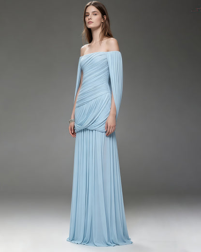 Leandra Off-Shoulder Ruched Maxi Dress