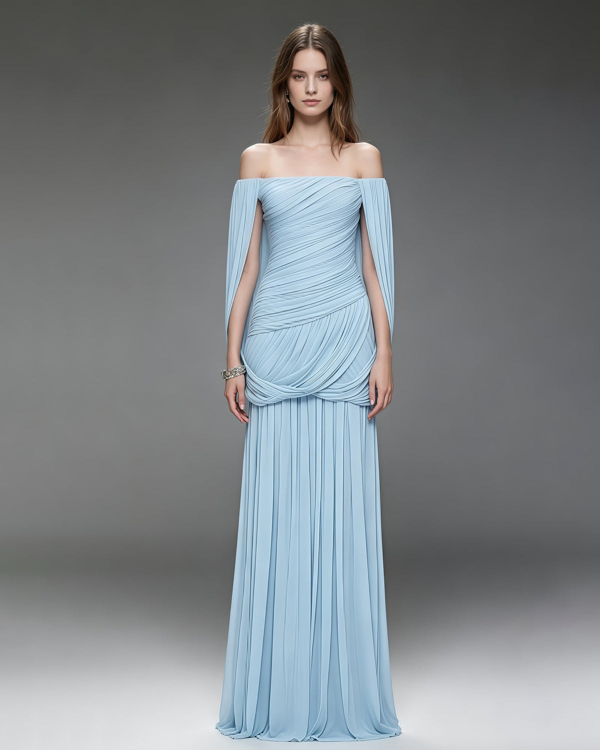 Leandra Off-Shoulder Ruched Maxi Dress