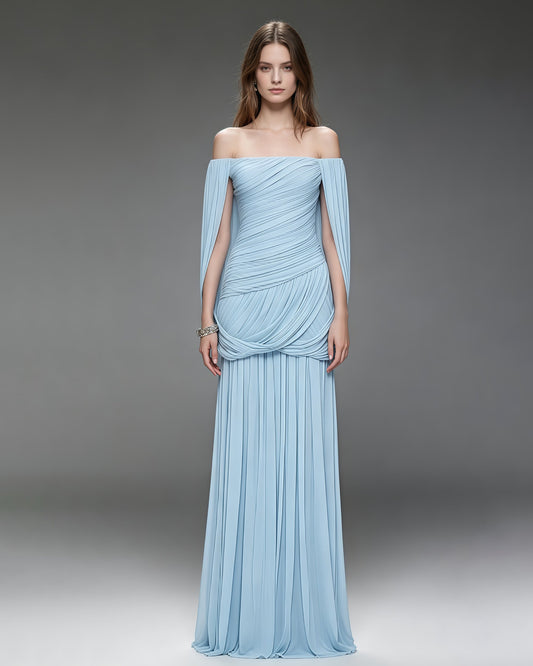 Leandra Off-Shoulder Ruched Maxi Dress