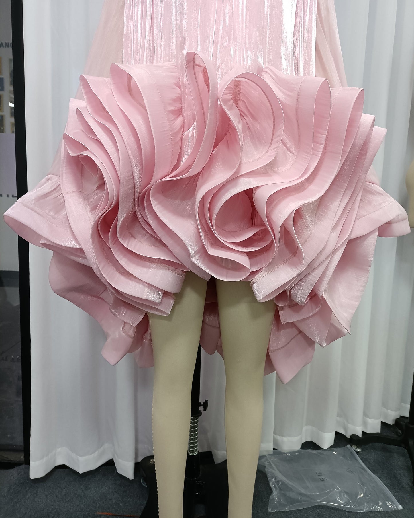 Pink Ruffle  Pleated Mini Dress