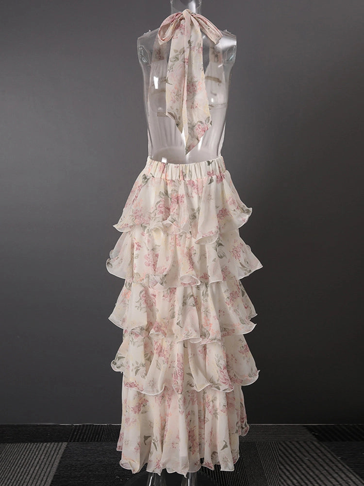 Alma Ruffle Printed Dress