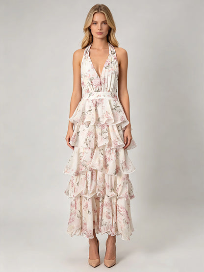 Alma Ruffle Printed Dress