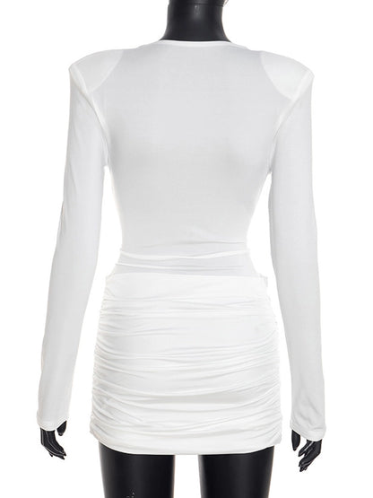 Astrid Deep-V Ruched Dress