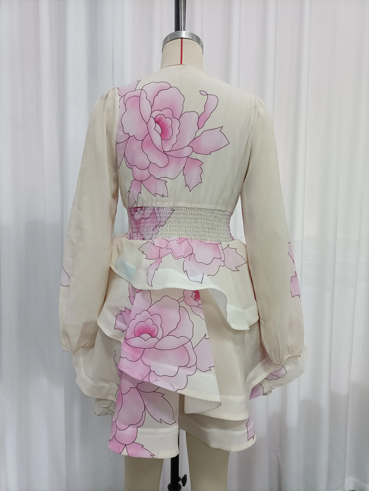 Daria Deep-V Long-Sleeve Dress