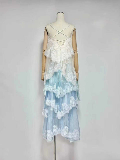 Alessia Lace Ombré Maxi Dress