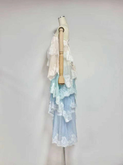 Alessia Lace Ombré Maxi Dress