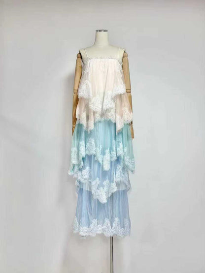 Alessia Lace Ombré Maxi Dress