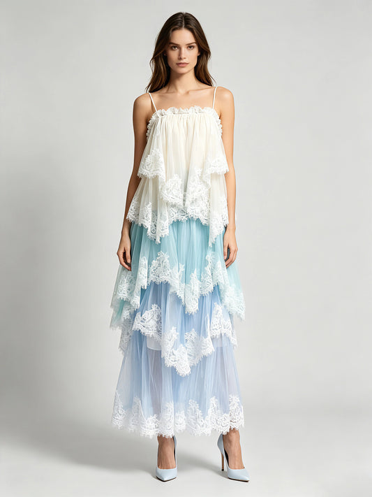 Alessia Lace Ombré Maxi Dress