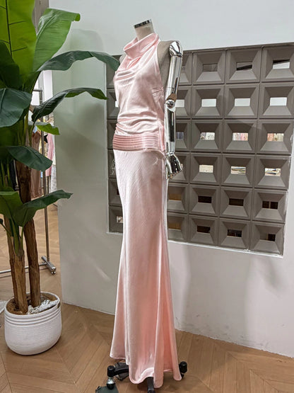 Aurelia Halter Pleated Dress