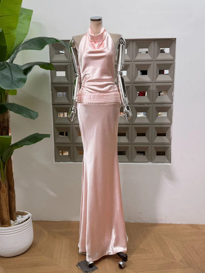 Aurelia Halter Pleated Dress