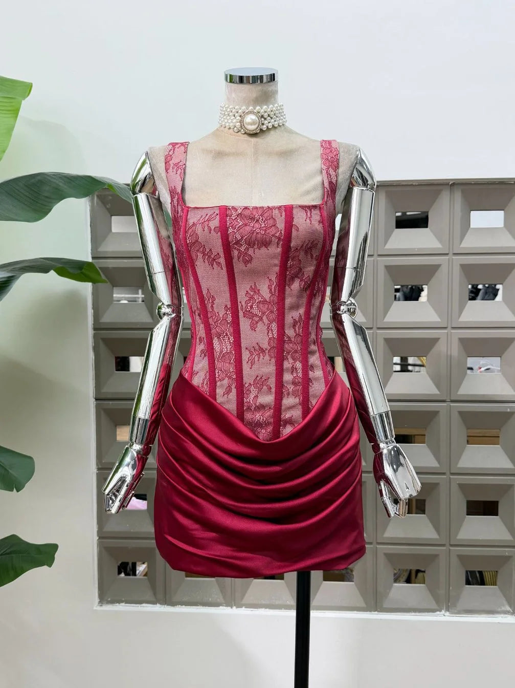 Daphne Lace Corset Mini Dress