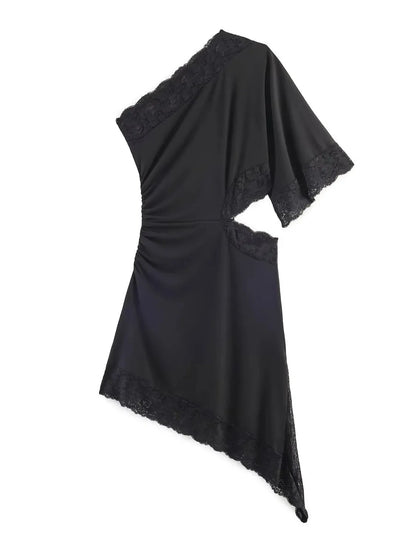 Lisette One-Shoulder Lace Dress