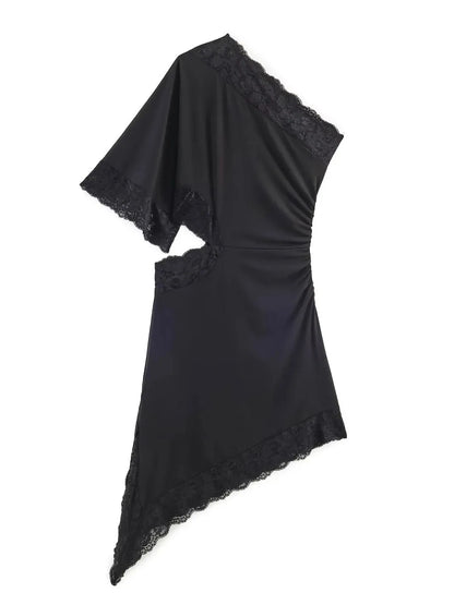Lisette One-Shoulder Lace Dress