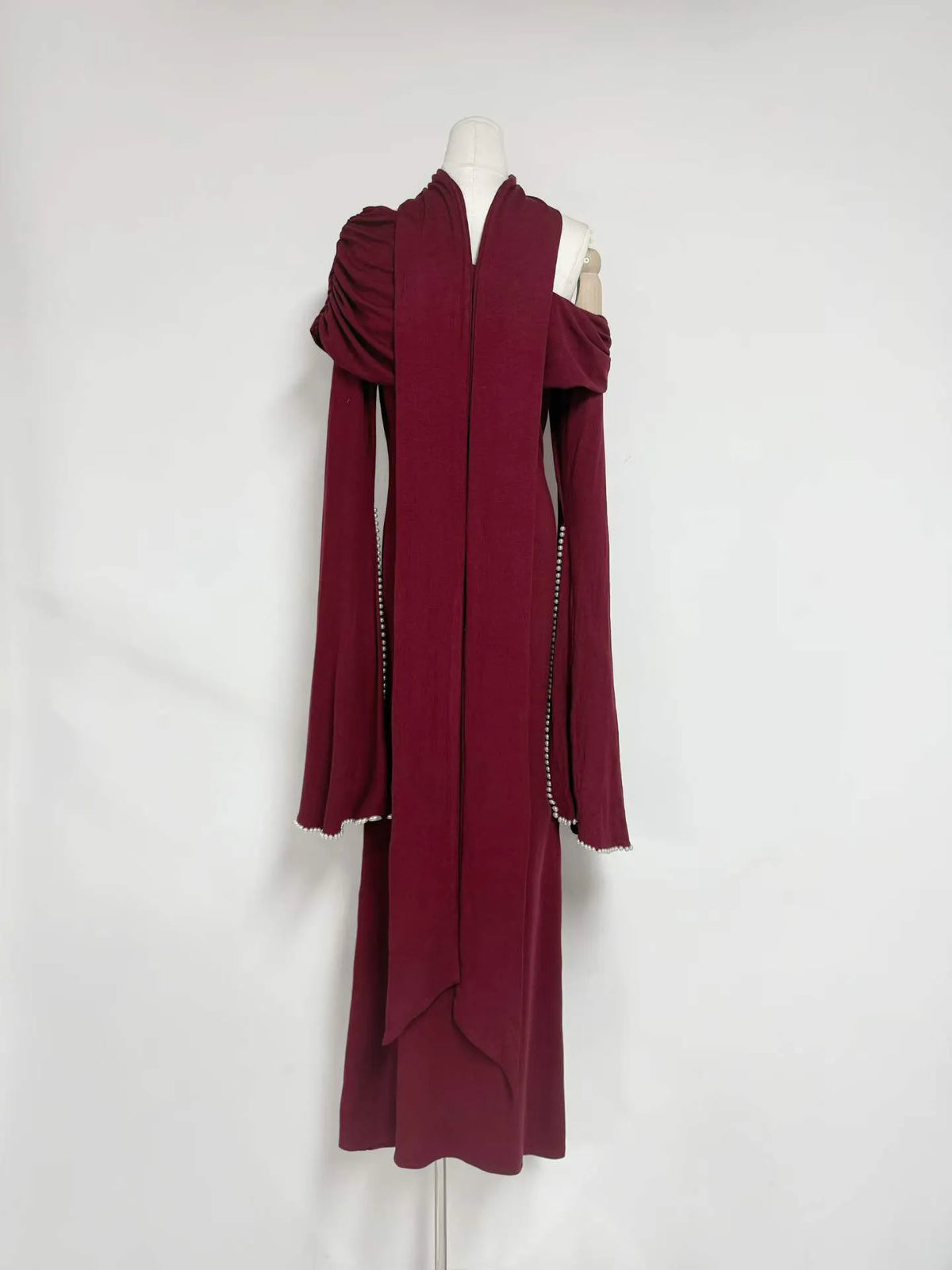 Seraphine One-Shoulder Pearl-Trim Dress