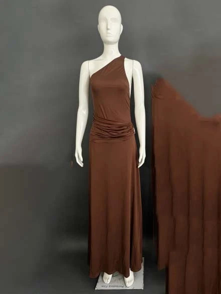 Lucille One-Shoulder Pleated Dress