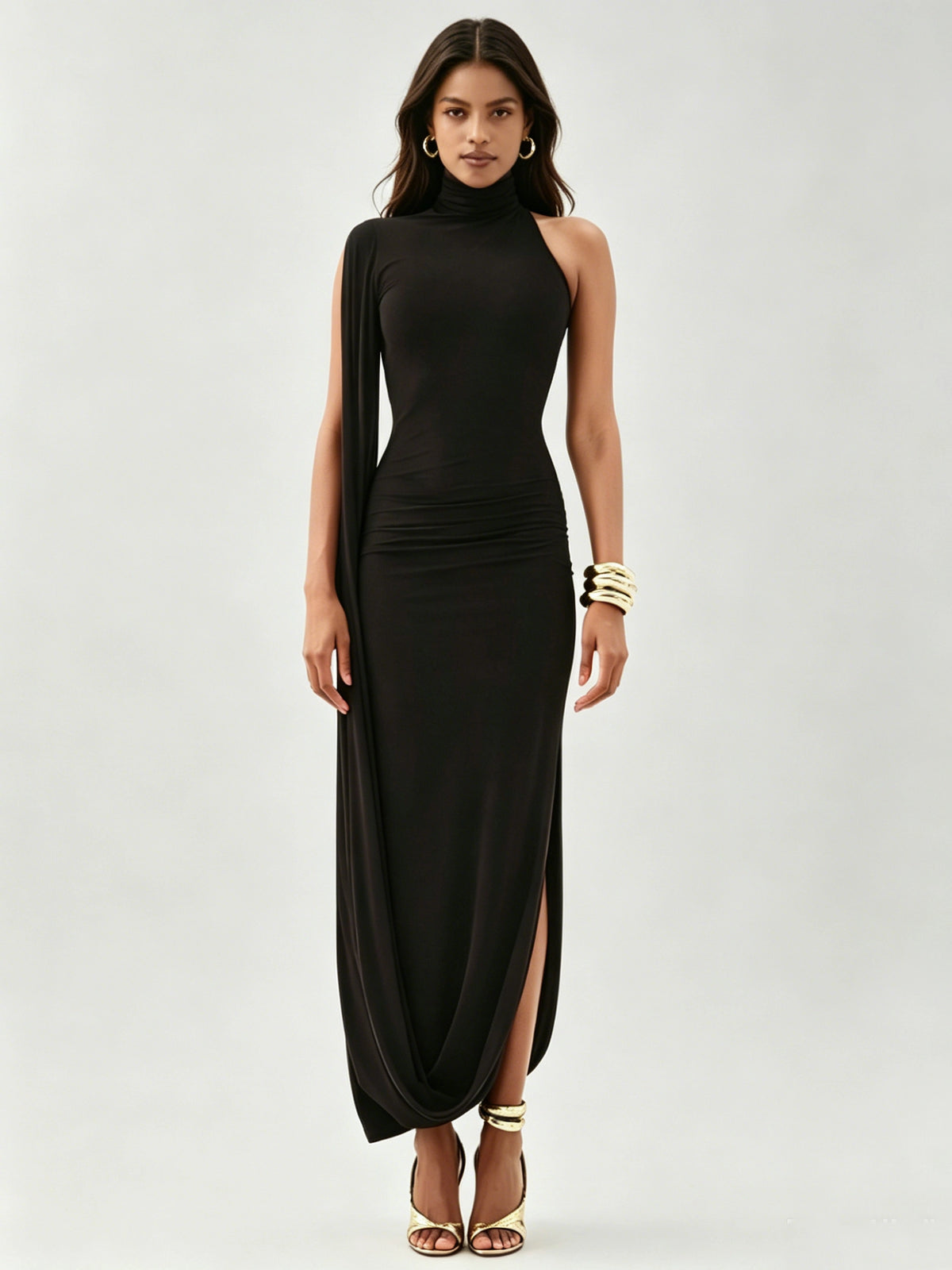 Stella One-Shoulder Slit Dress