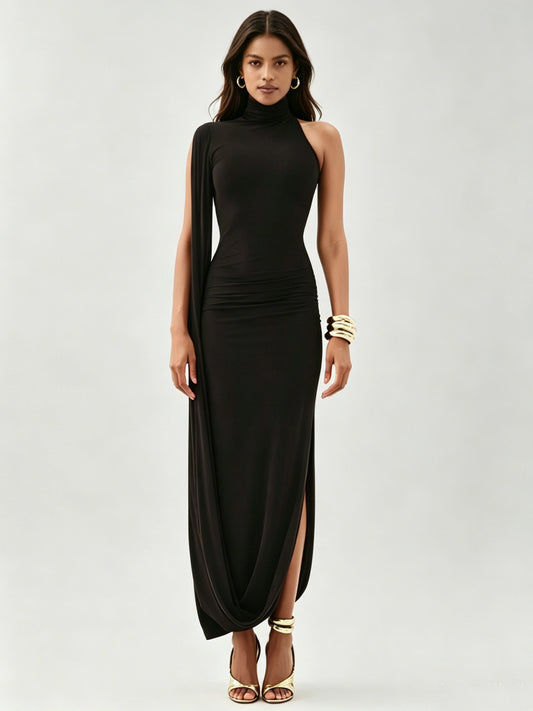 Stella One-Shoulder Slit Dress