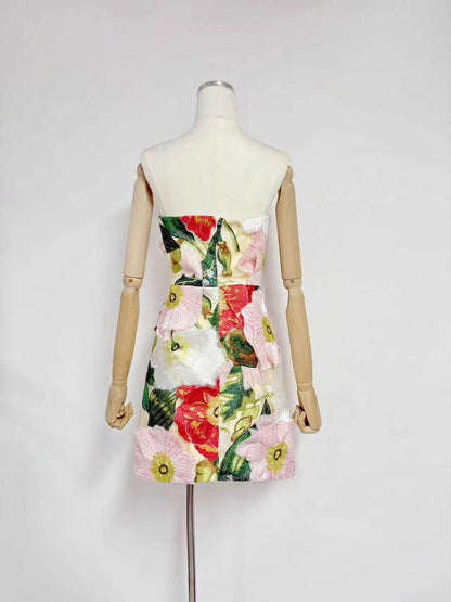 Aida Off-Shoulder Colour-Block Mini Dress