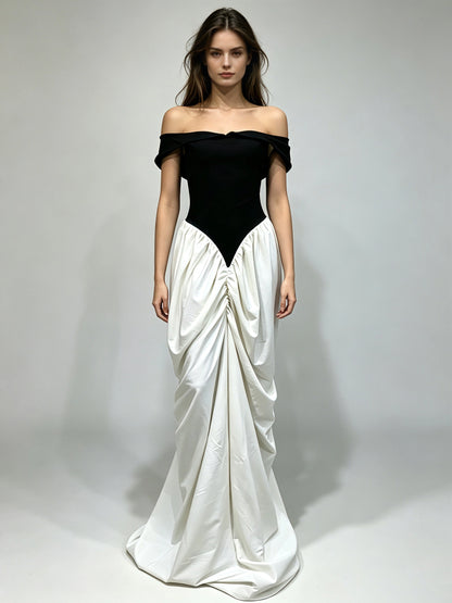Rosalie Off-Shoulder Pleated Dress