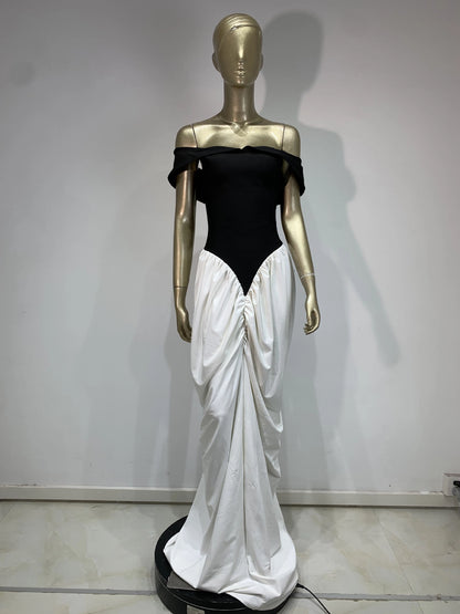Rosalie Off-Shoulder Pleated Dress