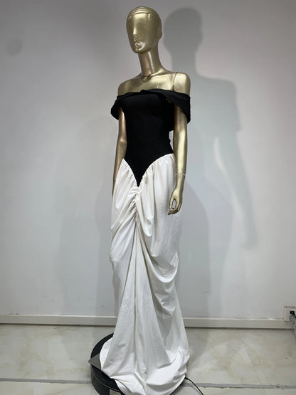 Rosalie Off-Shoulder Pleated Dress